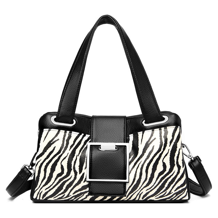 Leopard Print Soft Leather Fashion Shoulder Messenger Bag-Women's Bags-Zishirts