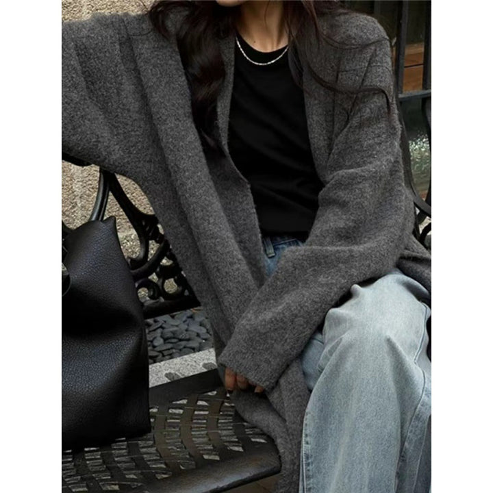 Loose And Lazy Style Mid-length Knitted Top-Women's Outerwear 2023-Zishirts