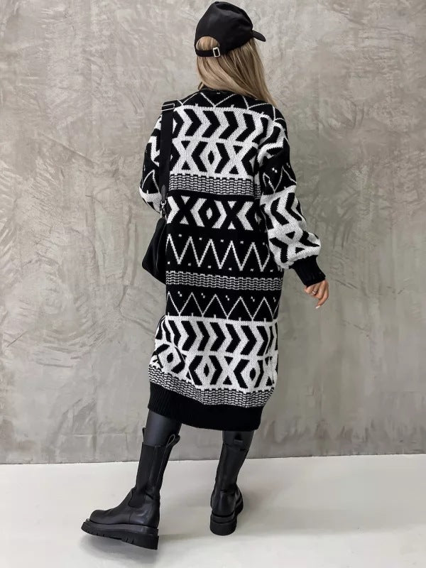 Women's Argyle Sweater Cardigan Jacket-Jackets-Zishirts