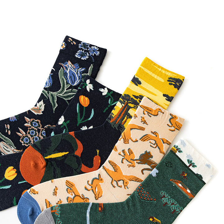 Women's Mid-calf Autumn And Winter 100 Cotton Socks-Womens 2024 March-Zishirts