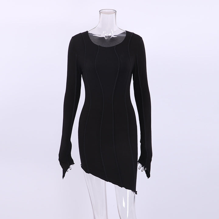Women's Fashion Slim-fit Turtleneck Solid Color Dress-Lady Dresses-Zishirts