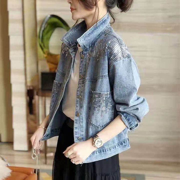 Women's Graceful And Fashionable Sequins Oversized Loose Coat-0-Zishirts