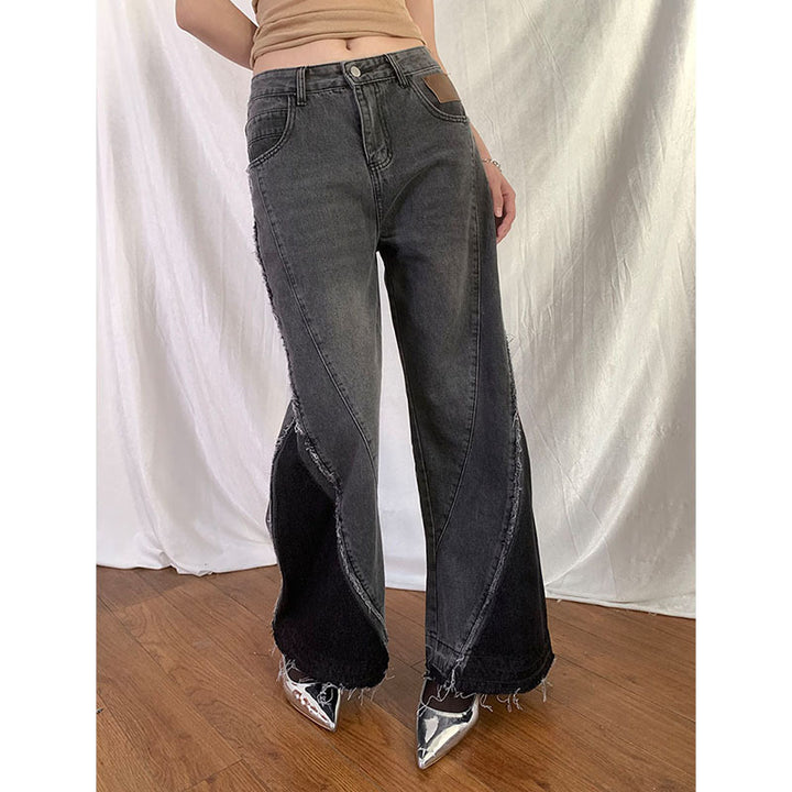 Women's Vintage Gray Long Jeans-Women's Outerwear 2023-Zishirts