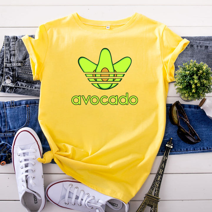 Creative Funny Avocado Casual Short-sleeved Women's T-shirt-Blouses & Shirts-Zishirts