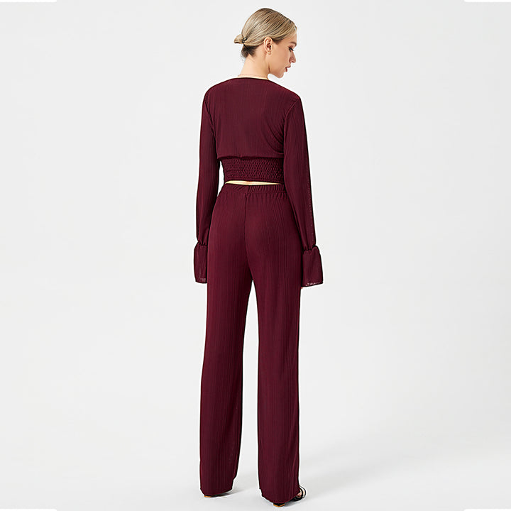 Two Piece Pants Set Long Sleeve Top-Suits & Sets-Zishirts