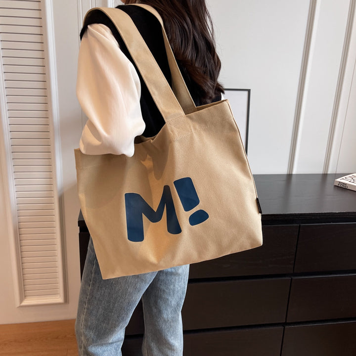 Letter Printed Shouder Bags Canvas Totes Bags For Women Shopper Girls Handbags Eco Environmental Large Capacity Shopping Bags-Women's Bags-Zishirts